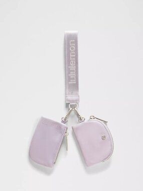 Lululemon NWT Dual Pouch Wristlet Metallic Wordmark Color: Faint Lavender